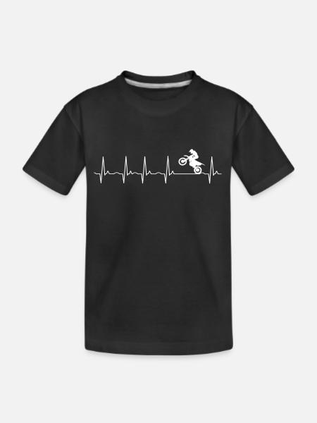 Motorrad Herzschlag EKG - Biker Design - Kinder Premium Bio T-Shirt - Schwarz