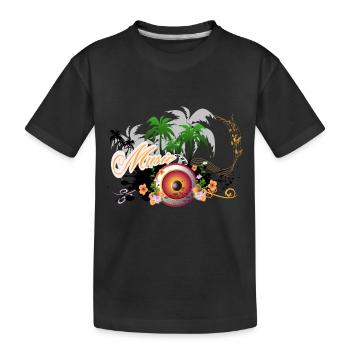 Music speaker with piano - Kids' Premium Organic T-Shirt - black - Front