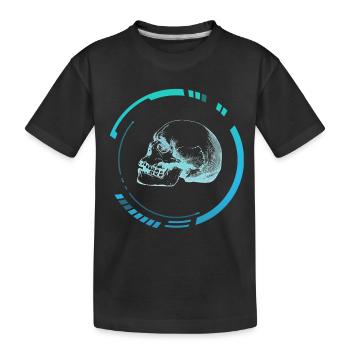 Human head X-ray image - Kids' Premium Organic T-Shirt - black - Front