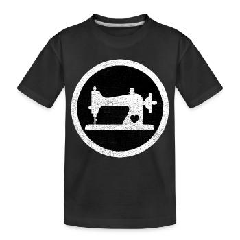 Machine à coudre vintage - T-shirt bio Premium Enfant - noir - Devant