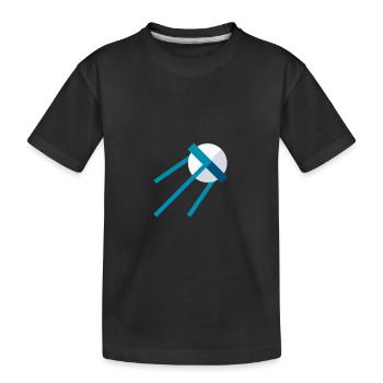 Satellite dans l’espace – Icône bleue de l’espace - T-shirt bio Premium Enfant - noir - Devant