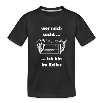 Heimwerker Bastler Hobby Keller Geschenk Werkbank - Kinder Premium Bio T-Shirt - Schwarz - Vorne