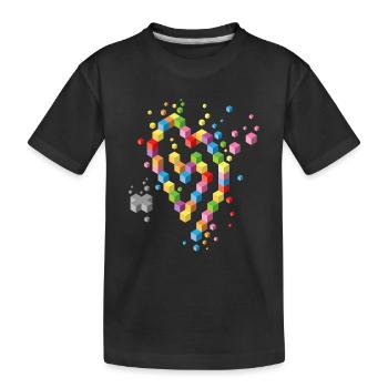 Geek Heart - Kids' Premium Organic T-Shirt - black - Front