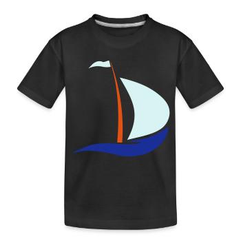 bateau à voile - T-shirt bio Premium Enfant - noir - Devant