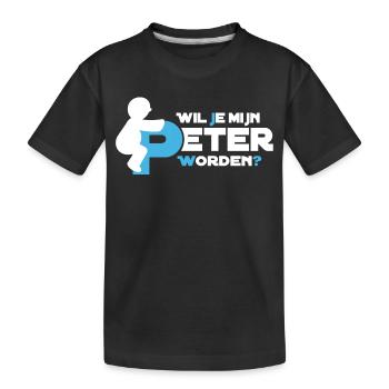 Verspielte Figur Typografie - Kinder Premium Bio T-Shirt - Schwarz - Vorne