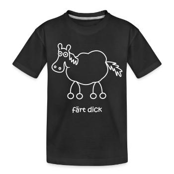 färt dick, färt, fertig, Pferd dick, dickes Pferd - Kinder Premium Bio T-Shirt - Schwarz - Vorne