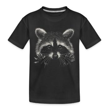 Racoon - Kids' Premium Organic T-Shirt - black - Front