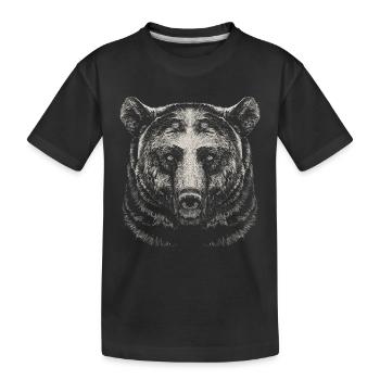 Bear - Kids' Premium Organic T-Shirt - black - Front