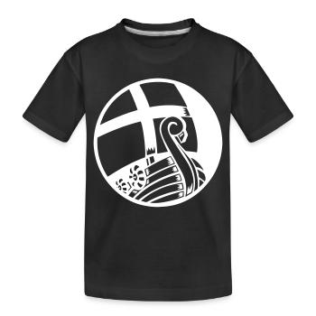 Navire Viking en cercle, dessin Viking - T-shirt bio Premium Enfant - noir - Devant