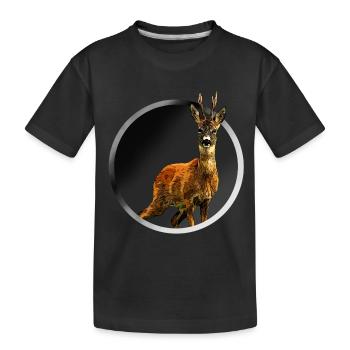 Reh - Kinder Premium Bio T-Shirt - Schwarz - Vorne