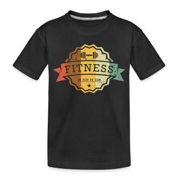 Badge de fitness : Pas de douleur, pas de gain - T-shirt bio Premium Enfant - noir - Devant