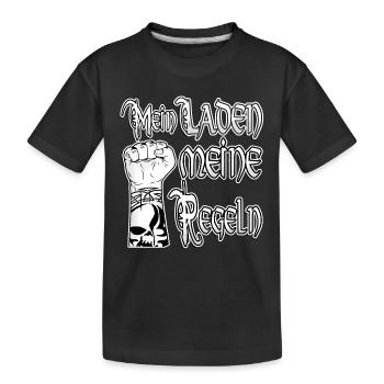 Mein Laden Meine Regeln tattoo Ich Chef Besitzer - Kinder Premium Bio T-Shirt - Schwarz - Vorne