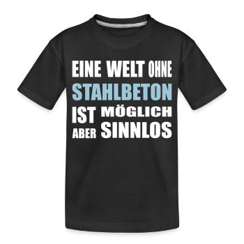 Béton, béton armé, pour ouvriers du bâtiment, ciment, construction - T-shirt bio Premium Enfant - noir - Devant