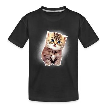 Kitten - Kids' Premium Organic T-Shirt - black - Front