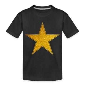 Star Gold Graphic Star - Kinder Premium Bio T-Shirt - Schwarz - Vorne