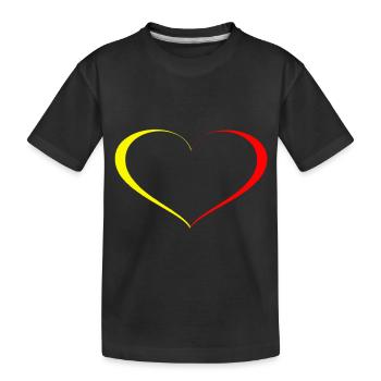 Coeur Jaune Rouge - T-shirt bio Premium Enfant - noir - Devant