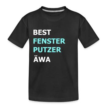 Bester Fensterputzer Reiniger Hausmann Geschenk - Kinder Premium Bio T-Shirt - Schwarz - Vorne