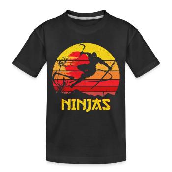Ninja Warrior Ninjas Vintage - Kinder Premium Bio T-Shirt - Schwarz - Vorne