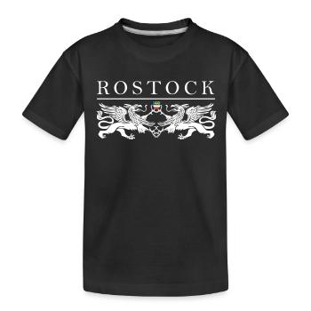Rostock Greif Doppel - Kinder Premium Bio T-Shirt - Schwarz - Vorne