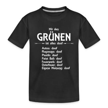 Die Grünen - Kinder Premium Bio T-Shirt - Schwarz - Vorne