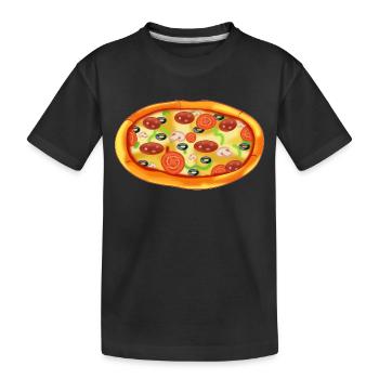 Pizza - Kinder Premium Bio T-Shirt - Schwarz - Vorne
