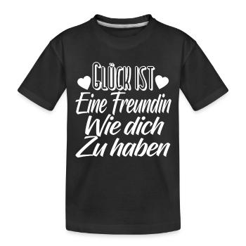 Freunde Freundin Geschenk - Kinder Premium Bio T-Shirt - Schwarz - Vorne