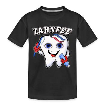 Zahnarzt Zahnarzthelferin praxis Zahnheld Zahnfee - Kinder Premium Bio T-Shirt - Schwarz - Vorne
