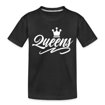 Queens - Kinder Premium Bio T-Shirt - Schwarz - Vorne