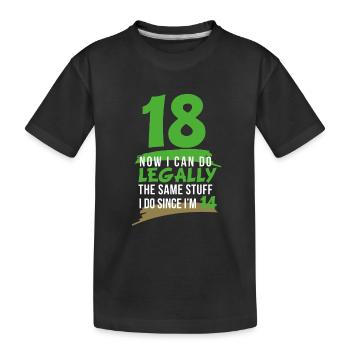 18th Birthday Eighteen years of age Springtime - Kids' Premium Organic T-Shirt - black - Front