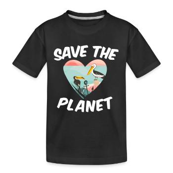 Save The Planet - Kinder Premium Bio T-Shirt - Schwarz - Vorne