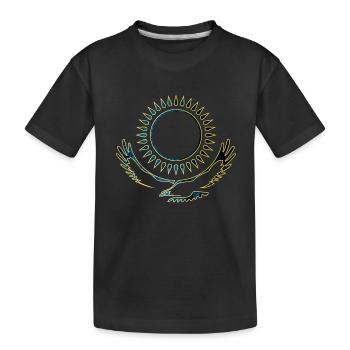 Kazakhstan Adler noble - Kids' Premium Organic T-Shirt - black - Front