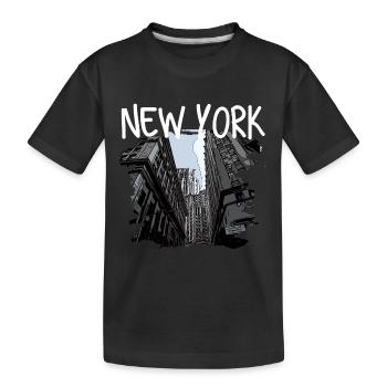 new York - Kids' Premium Organic T-Shirt - black - Front