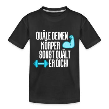 Gewichtheben Gym Fitness - Kinder Premium Bio T-Shirt - Schwarz - Vorne