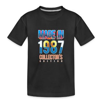 1987 - Kinder Premium Bio T-Shirt - Schwarz - Vorne