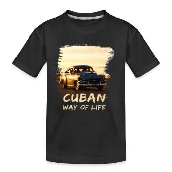 Kuba, Cuba, Cuban way of life, Oldtimer, Urlaub - Kinder Premium Bio T-Shirt - Schwarz - Vorne