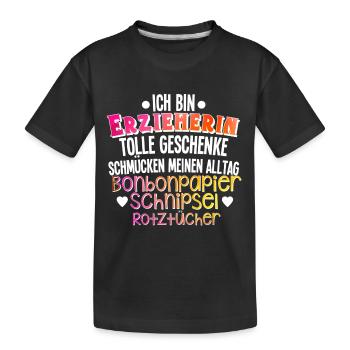 Erzieherin - Kinder Premium Bio T-Shirt - Schwarz - Vorne