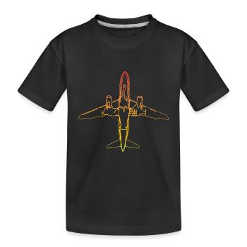 plane - Kids' Premium Organic T-Shirt - black - Front