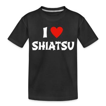 I love shiatsu massage - Kids' Premium Organic T-Shirt - black - Front
