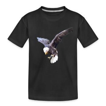 L’aigle en piqué - T-shirt bio Premium Enfant - noir - Devant