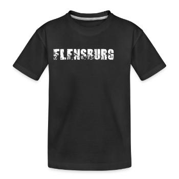 Flensburg - Kinder Premium Bio T-Shirt - Schwarz - Vorne