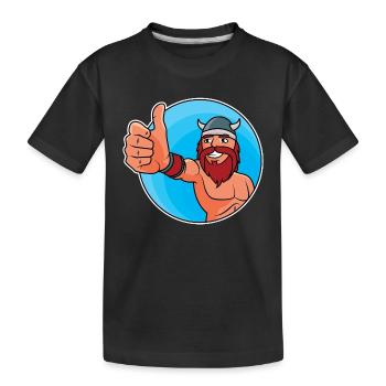 Wikinger - Daumen Hoch - Kinder Premium Bio T-Shirt - Schwarz - Vorne