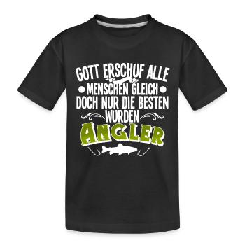 Angler Angeln - Kinder Premium Bio T-Shirt - Schwarz - Vorne