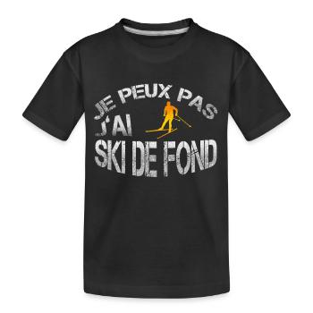 Ski de fond - T-shirt bio Premium Enfant - noir - Devant