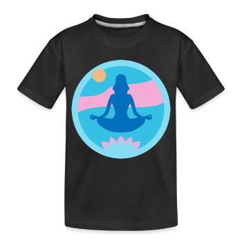 yoga - Kids' Premium Organic T-Shirt - black - Front