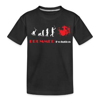 DRUMMER Evolution rot - Kinder Premium Bio T-Shirt - Schwarz - Vorne