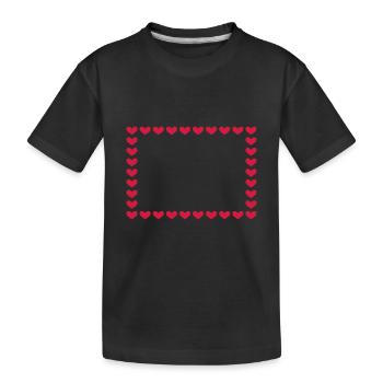 Rechteck Rahmen Box Herz Anpassbar Rot - Kinder Premium Bio T-Shirt - Schwarz - Vorne