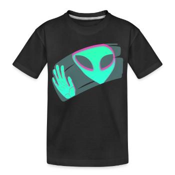 Alien - Kinder Premium Bio T-Shirt - Schwarz - Vorne