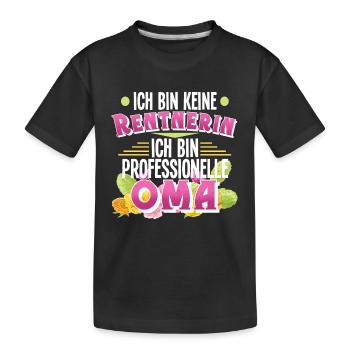 Oma Rentnerin - Kinder Premium Bio T-Shirt - Schwarz - Vorne