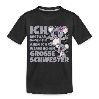 Große Schwester Koala Koalas Geschwister Mädchen - Kinder Premium Bio T-Shirt - Schwarz - Vorne
