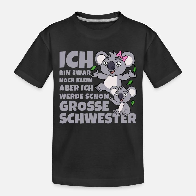 Große Schwester Koala Koalas Geschwister Mädchen - Kinder Premium Bio T-Shirt - Schwarz